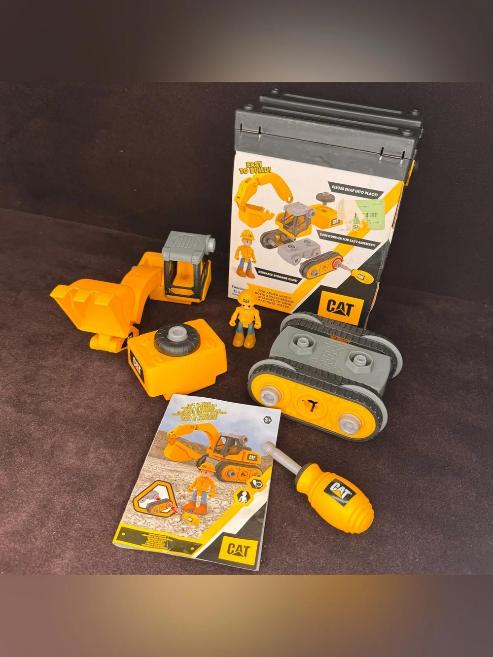 CAT Junior Crew Build-Your-Own Excavator take-apart STEM toy.